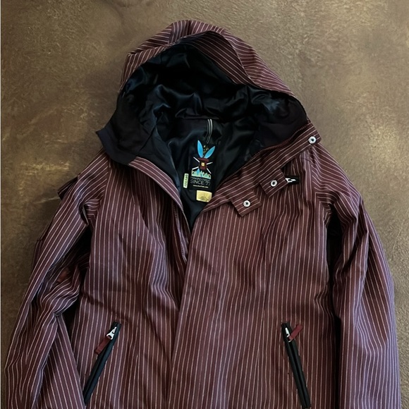 Burton Jackets & Blazers - Burton Burgundy Pinstripe Ski Jacket